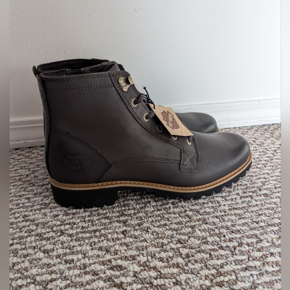 Harley-Davidson Gardner  Brown Leather Motorcycle Boots D96257 Men's Size 12. - Picture 5 of 10